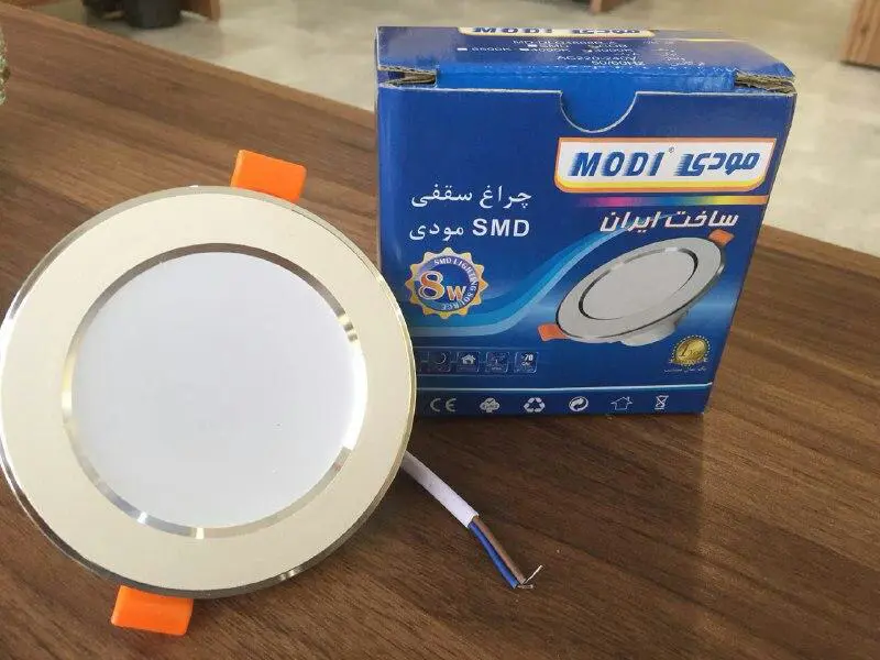 پنل بک لایت ۸ وات SMD دور نقره ای مودی
